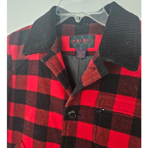 Ralph x Ralph Lauren Women's Red Black Wool Buffalo Check Plaid Jacket Small - Picture 4 of 6